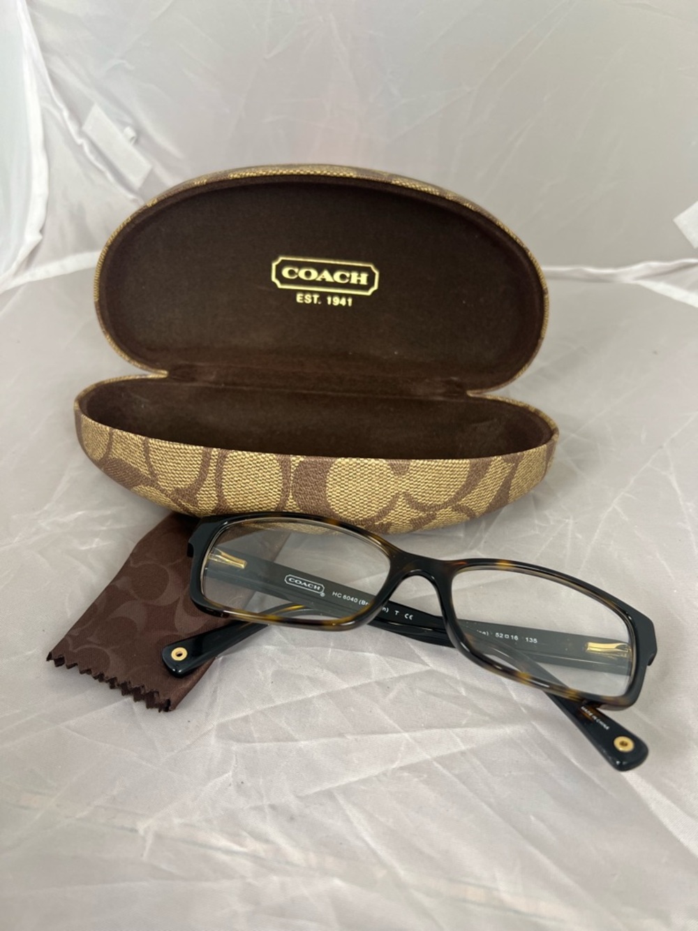 Coach Brooklyn HC 6040 Dark Tortoise Eyeglasses Frames with Case &‎ Cloth